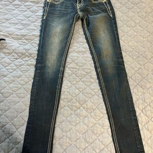Miss Me jeggings Jeans‎ Medium Blue Contrast Stitching 26